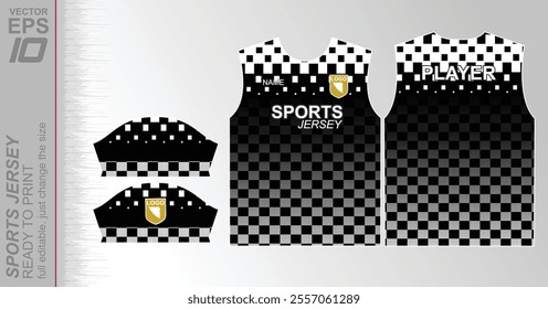 Modern ready-to-print jersey design with dynamic lines and vibrant colors. Perfect for football, basketball, cycling, or sportswear. High-quality, customizable vector file for instant printing