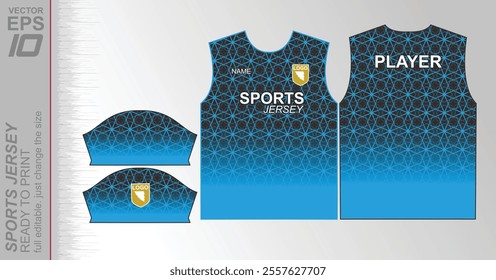 Modern ready-to-print jersey design with dynamic lines and vibrant colors. Perfect for football, basketball, cycling, or sportswear. High-quality, customizable vector file for instant printing.