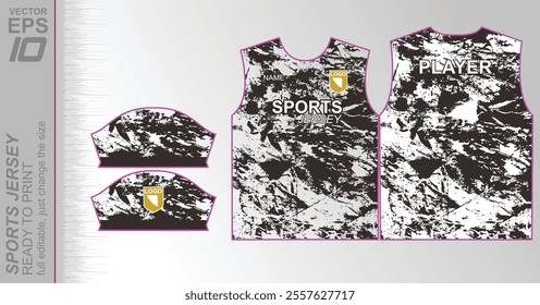 Modern ready-to-print jersey design with dynamic lines and vibrant colors. Perfect for football, basketball, cycling, or sportswear. High-quality, customizable vector file for instant printing.