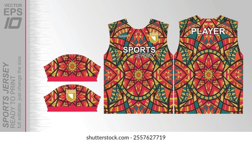 Modern ready-to-print jersey design with dynamic lines and vibrant colors. Perfect for football, basketball, cycling, or sportswear. High-quality, customizable vector file for instant printing.
