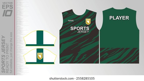 Modern ready-to-print jersey design with dynamic lines and vibrant colors. Perfect for football, basketball, cycling, or sportswear. High-quality, customizable vector file for instant printing.