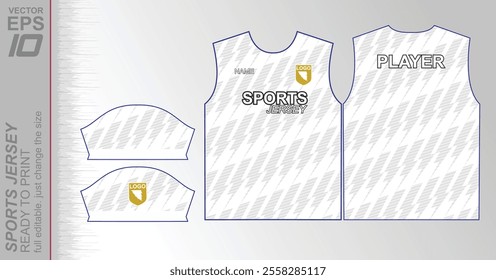 Modern ready-to-print jersey design with dynamic lines and vibrant colors. Perfect for football, basketball, cycling, or sportswear. High-quality, customizable vector file for instant printing.