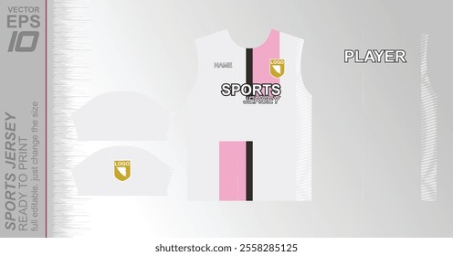 Modern ready-to-print jersey design with dynamic lines and vibrant colors. Perfect for football, basketball, cycling, or sportswear. High-quality, customizable vector file for instant printing.