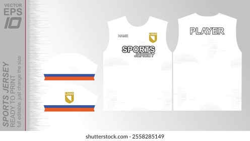 Modern ready-to-print jersey design with dynamic lines and vibrant colors. Perfect for football, basketball, cycling, or sportswear. High-quality, customizable vector file for instant printing.