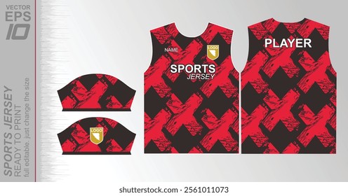 Modern ready-to-print jersey design with dynamic lines and vibrant colors. Perfect for football, basketball, cycling, or sportswear. High-quality, customizable vector file for instant printing.