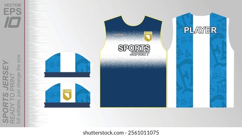 Modern ready-to-print jersey design with dynamic lines and vibrant colors. Perfect for football, basketball, cycling, or sportswear. High-quality, customizable vector file for instant printing.