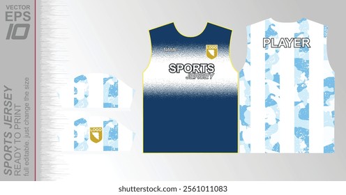 Modern ready-to-print jersey design with dynamic lines and vibrant colors. Perfect for football, basketball, cycling, or sportswear. High-quality, customizable vector file for instant printing.