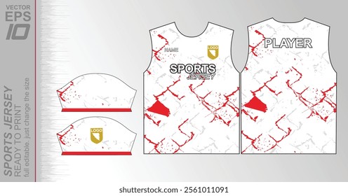 Modern ready-to-print jersey design with dynamic lines and vibrant colors. Perfect for football, basketball, cycling, or sportswear. High-quality, customizable vector file for instant printing.