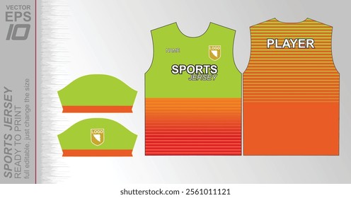 Modern ready-to-print jersey design with dynamic lines and vibrant colors. Perfect for football, basketball, cycling, or sportswear. High-quality, customizable vector file for instant printing.