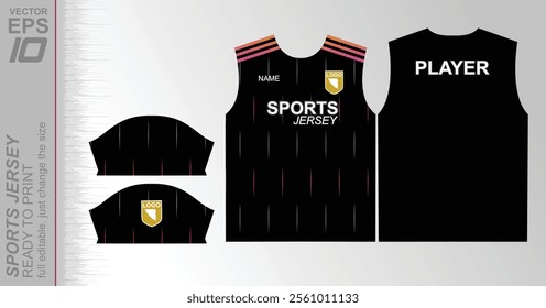 Modern ready-to-print jersey design with dynamic lines and vibrant colors. Perfect for football, basketball, cycling, or sportswear. High-quality, customizable vector file for instant printing.