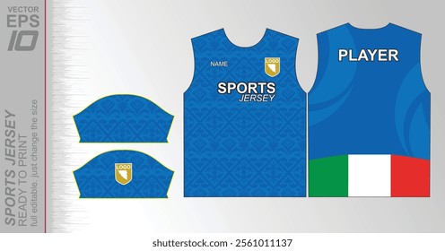 Modern ready-to-print jersey design with dynamic lines and vibrant colors. Perfect for football, basketball, cycling, or sportswear. High-quality, customizable vector file for instant printing.