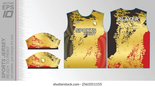 Modern ready-to-print jersey design with dynamic lines and vibrant colors. Perfect for football, basketball, cycling, or sportswear. High-quality, customizable vector file for instant printing.