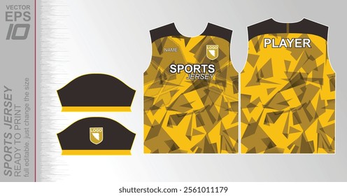 Modern ready-to-print jersey design with dynamic lines and vibrant colors. Perfect for football, basketball, cycling, or sportswear. High-quality, customizable vector file for instant printing.