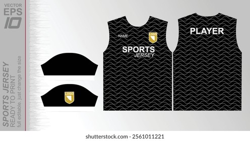 Modern ready-to-print jersey design with dynamic lines and vibrant colors. Perfect for football, basketball, cycling, or sportswear. High-quality, customizable vector file for instant printing.