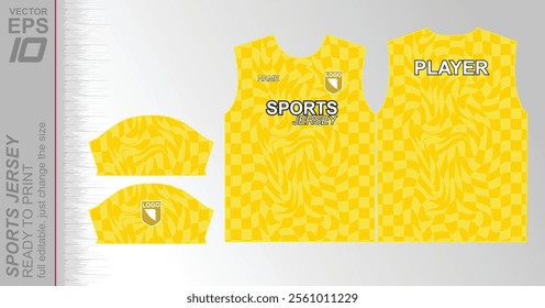 Modern ready-to-print jersey design with dynamic lines and vibrant colors. Perfect for football, basketball, cycling, or sportswear. High-quality, customizable vector file for instant printing.