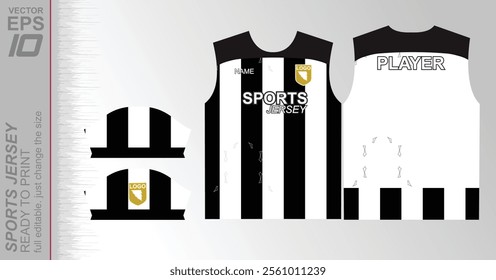 Modern ready-to-print jersey design with dynamic lines and vibrant colors. Perfect for football, basketball, cycling, or sportswear. High-quality, customizable vector file for instant printing.