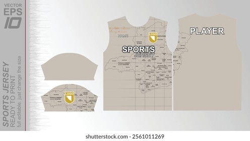 Modern ready-to-print jersey design with dynamic lines and vibrant colors. Perfect for football, basketball, cycling, or sportswear. High-quality, customizable vector file for instant printing.