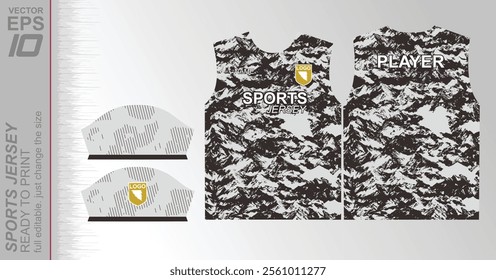 Modern ready-to-print jersey design with dynamic lines and vibrant colors. Perfect for football, basketball, cycling, or sportswear. High-quality, customizable vector file for instant printing.