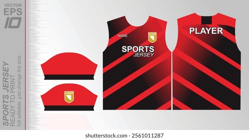 Modern ready-to-print jersey design with dynamic lines and vibrant colors. Perfect for football, basketball, cycling, or sportswear. High-quality, customizable vector file for instant printing.