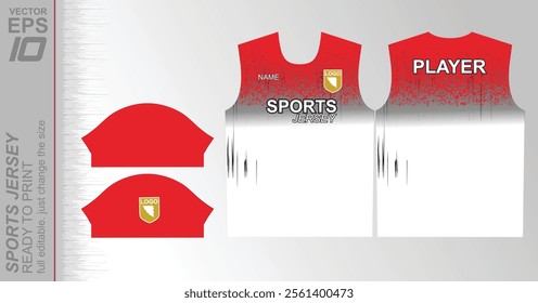 Modern ready-to-print jersey design with dynamic lines and vibrant colors. Perfect for football, basketball, cycling, or sportswear. High-quality, customizable vector file for instant printing.