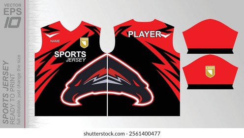 Modern ready-to-print jersey design with dynamic lines and vibrant colors. Perfect for football, basketball, cycling, or sportswear. High-quality, customizable vector file for instant printing.