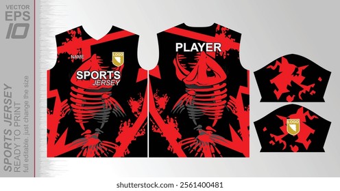 Modern ready-to-print jersey design with dynamic lines and vibrant colors. Perfect for football, basketball, cycling, or sportswear. High-quality, customizable vector file for instant printing.