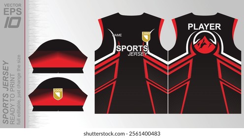 Modern ready-to-print jersey design with dynamic lines and vibrant colors. Perfect for football, basketball, cycling, or sportswear. High-quality, customizable vector file for instant printing.