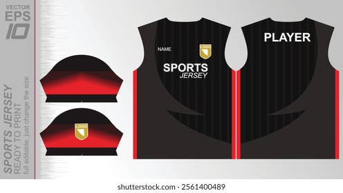 Modern ready-to-print jersey design with dynamic lines and vibrant colors. Perfect for football, basketball, cycling, or sportswear. High-quality, customizable vector file for instant printing.