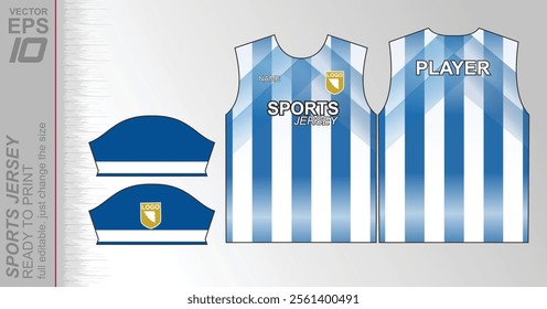 Modern ready-to-print jersey design with dynamic lines and vibrant colors. Perfect for football, basketball, cycling, or sportswear. High-quality, customizable vector file for instant printing.