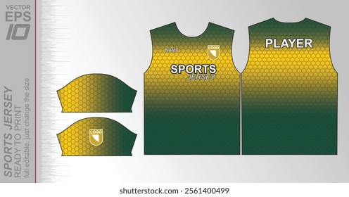 Modern ready-to-print jersey design with dynamic lines and vibrant colors. Perfect for football, basketball, cycling, or sportswear. High-quality, customizable vector file for instant printing.