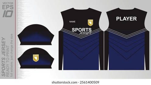 Modern ready-to-print jersey design with dynamic lines and vibrant colors. Perfect for football, basketball, cycling, or sportswear. High-quality, customizable vector file for instant printing.