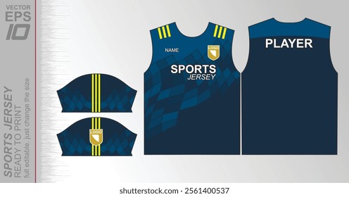 Modern ready-to-print jersey design with dynamic lines and vibrant colors. Perfect for football, basketball, cycling, or sportswear. High-quality, customizable vector file for instant printing.