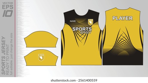 Modern ready-to-print jersey design with dynamic lines and vibrant colors. Perfect for football, basketball, cycling, or sportswear. High-quality, customizable vector file for instant printing.