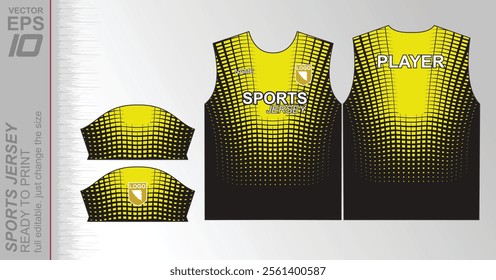 Modern ready-to-print jersey design with dynamic lines and vibrant colors. Perfect for football, basketball, cycling, or sportswear. High-quality, customizable vector file for instant printing.