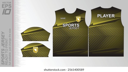 Modern ready-to-print jersey design with dynamic lines and vibrant colors. Perfect for football, basketball, cycling, or sportswear. High-quality, customizable vector file for instant printing.