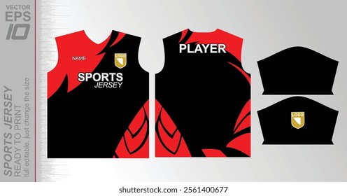 Modern ready-to-print jersey design with dynamic lines and vibrant colors. Perfect for football, basketball, cycling, or sportswear. High-quality, customizable vector file for instant printing.