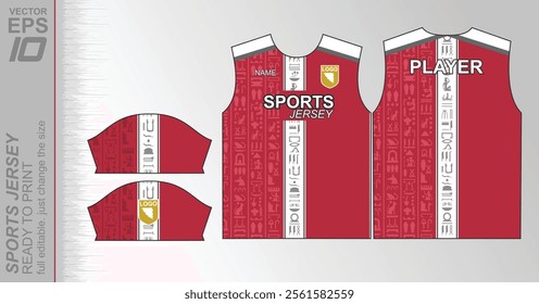 Modern ready-to-print jersey design with dynamic lines and vibrant colors. Perfect for football, basketball, cycling, or sportswear. High-quality, customizable vector file for instant printing.