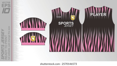 Modern ready-to-print jersey design with dynamic lines and vibrant colors. Perfect for football, basketball, cycling, or sportswear. High-quality, customizable vector file for instant printing.