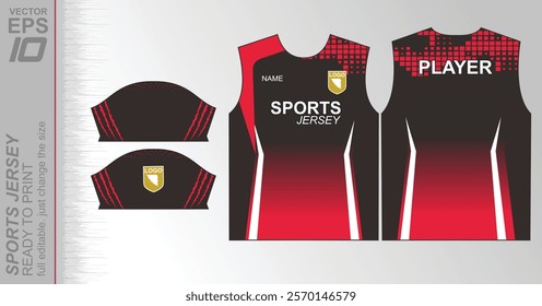 Modern ready-to-print jersey design with dynamic lines and vibrant colors. Perfect for football, basketball, cycling, or sportswear. High-quality, customizable vector file for instant printing.