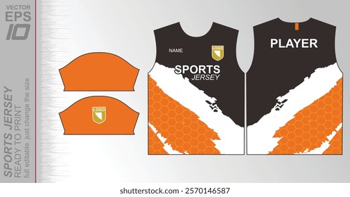 Modern ready-to-print jersey design with dynamic lines and vibrant colors. Perfect for football, basketball, cycling, or sportswear. High-quality, customizable vector file for instant printing.