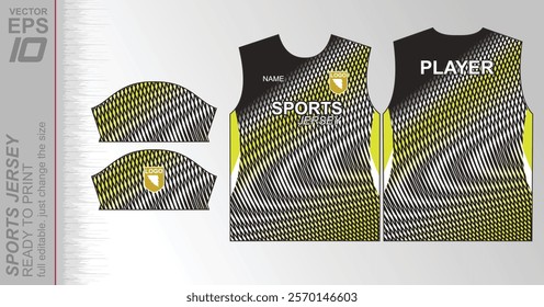 Modern ready-to-print jersey design with dynamic lines and vibrant colors. Perfect for football, basketball, cycling, or sportswear. High-quality, customizable vector file for instant printing.