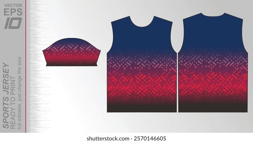 Modern ready-to-print jersey design with dynamic lines and vibrant colors. Perfect for football, basketball, cycling, or sportswear. High-quality, customizable vector file for instant printing.