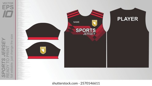 Modern ready-to-print jersey design with dynamic lines and vibrant colors. Perfect for football, basketball, cycling, or sportswear. High-quality, customizable vector file for instant printing.