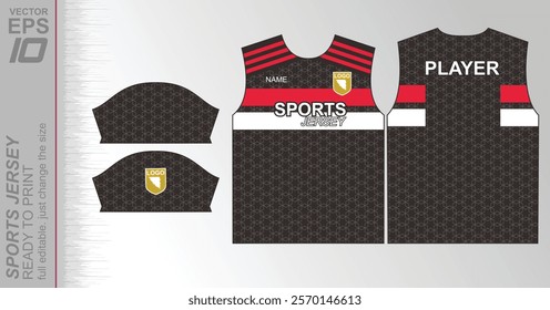 Modern ready-to-print jersey design with dynamic lines and vibrant colors. Perfect for football, basketball, cycling, or sportswear. High-quality, customizable vector file for instant printing.