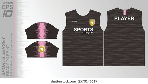 Modern ready-to-print jersey design with dynamic lines and vibrant colors. Perfect for football, basketball, cycling, or sportswear. High-quality, customizable vector file for instant printing.