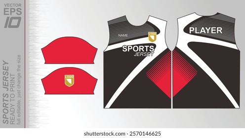 Modern ready-to-print jersey design with dynamic lines and vibrant colors. Perfect for football, basketball, cycling, or sportswear. High-quality, customizable vector file for instant printing.