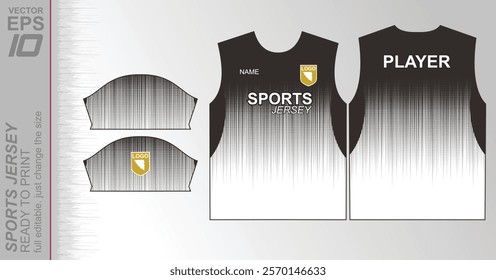 Modern ready-to-print jersey design with dynamic lines and vibrant colors. Perfect for football, basketball, cycling, or sportswear. High-quality, customizable vector file for instant printing.