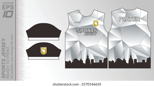 Modern ready-to-print jersey design with dynamic lines and vibrant colors. Perfect for football, basketball, cycling, or sportswear. High-quality, customizable vector file for instant printing.