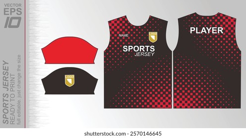 Modern ready-to-print jersey design with dynamic lines and vibrant colors. Perfect for football, basketball, cycling, or sportswear. High-quality, customizable vector file for instant printing.