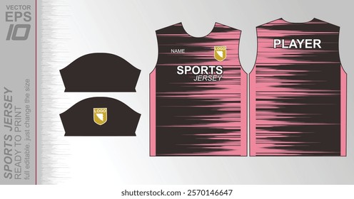 Modern ready-to-print jersey design with dynamic lines and vibrant colors. Perfect for football, basketball, cycling, or sportswear. High-quality, customizable vector file for instant printing.